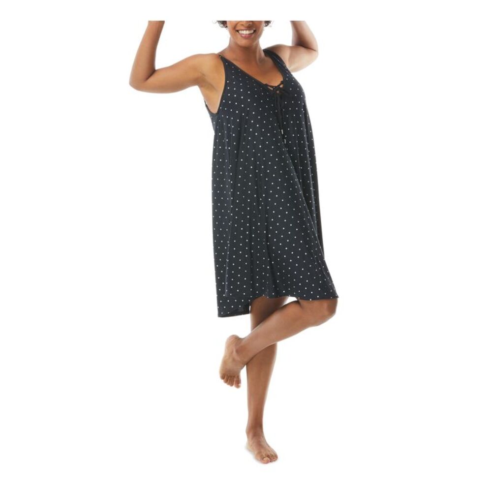 CONTOUR Women's Black Stretch Lace-Up Deep V Neck Adjustable Swimsuit Cover Up S